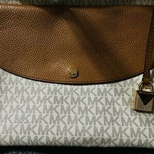 Michael Kors Tan and Cream Signature Bag